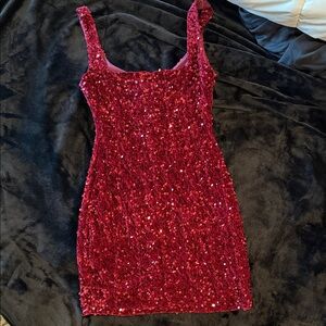 Jump Red Sequin Mini Dress